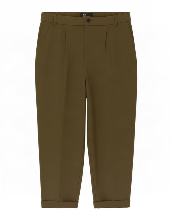 Zara Womens High Waist Pegged Capri Trousers Large W30 L23 Khaki