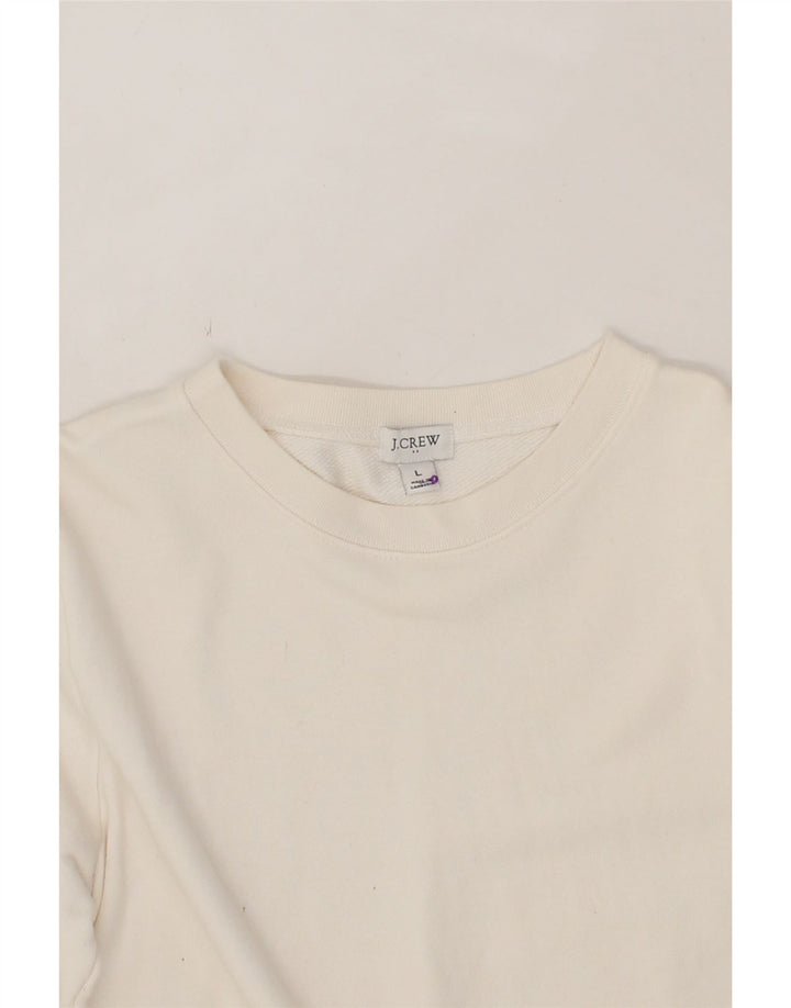 J. CREW Womens Sweatshirt Jumper UK 16 Large White Colourblock Cotton Vintage J. Crew and Second-Hand J. Crew from Messina Hembry 