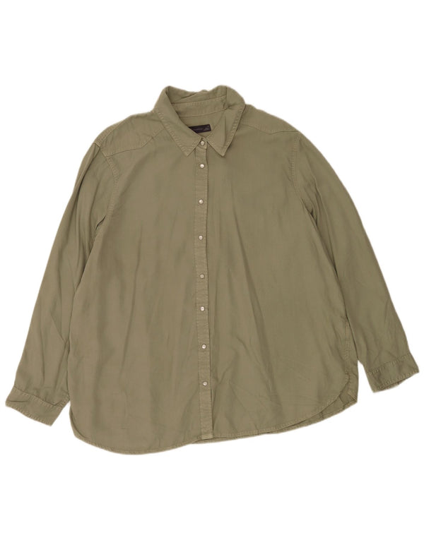 Marks & Spencer Dameskjorte UK 22 3XL Khaki Lyocell