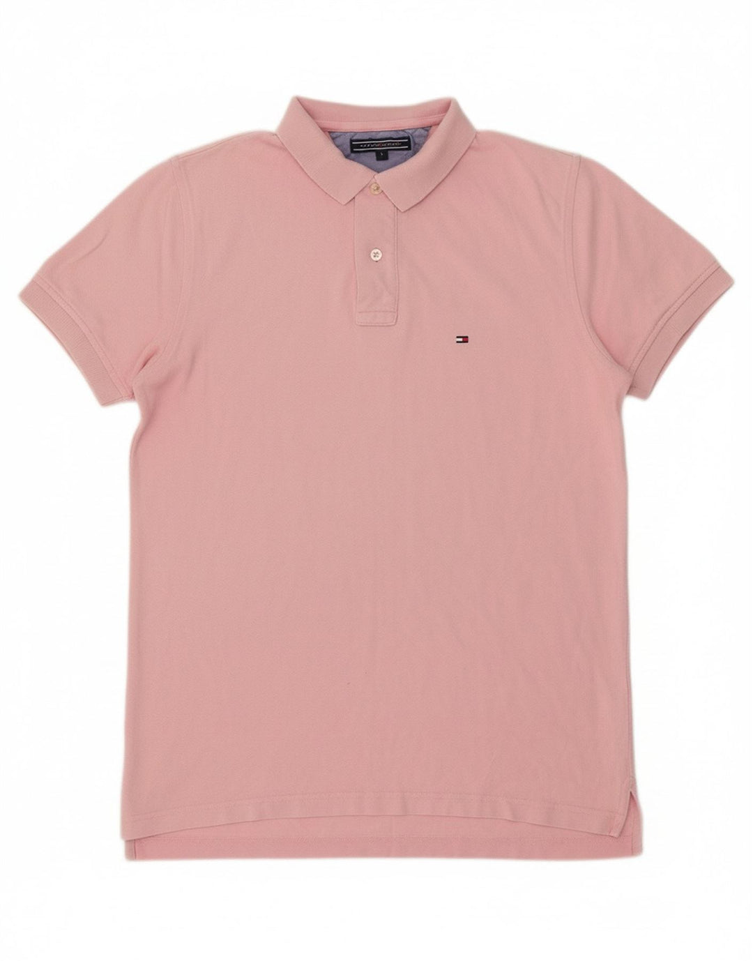 TOMMY HILFIGER Mens Polo Shirt Small Pink Cotton
