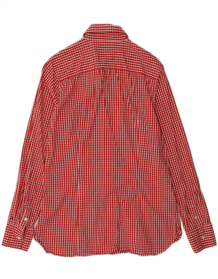 TOMMY HILFIGER Womens Shirt US 12 Large Red Gingham Cotton