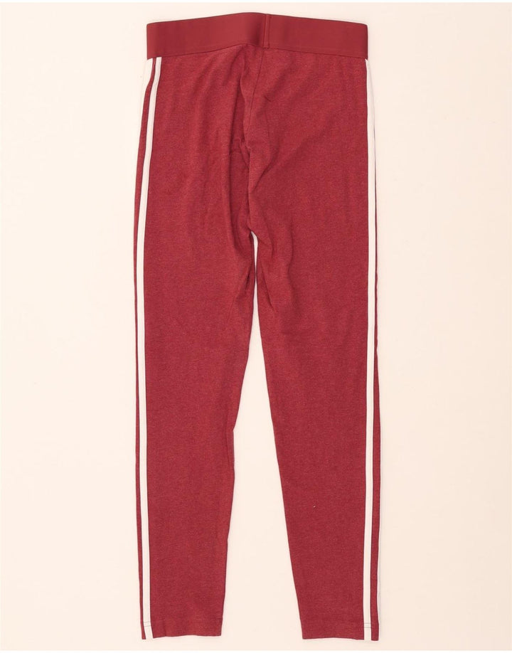ADIDAS Dame Leggings UK 8/10 Small Bourgogne bomuld