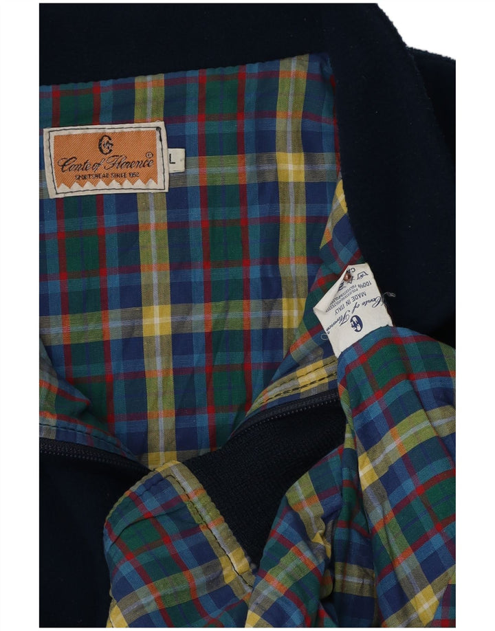 Conte of Florence Herre Bomber Fleecejakke UK 40 Large Navy Blue Polyester