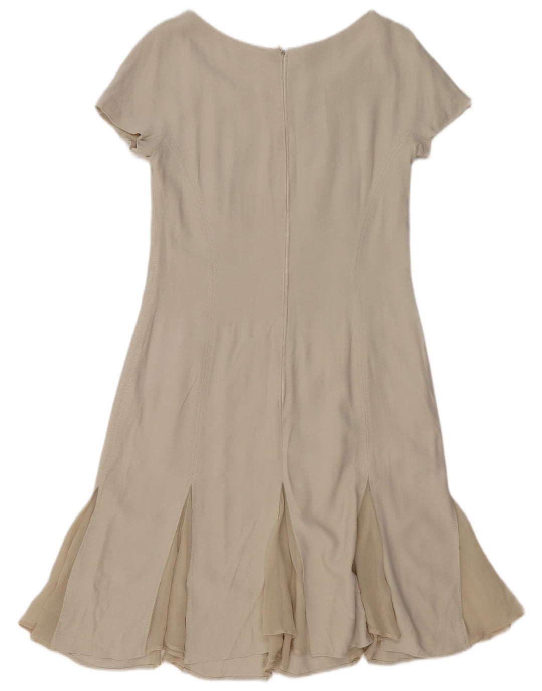 VINTAGE Dame A-Line Kjole UK 12 Medium White