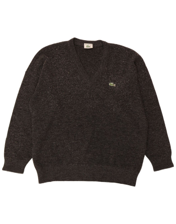 LACOSTE Herre V-hals sweater str. 6 XL Grå uld