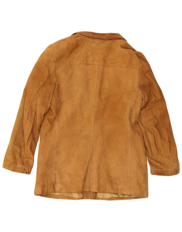 Vintage dame 2-knaps ruskindsblazerjakke UK 12 medium brun