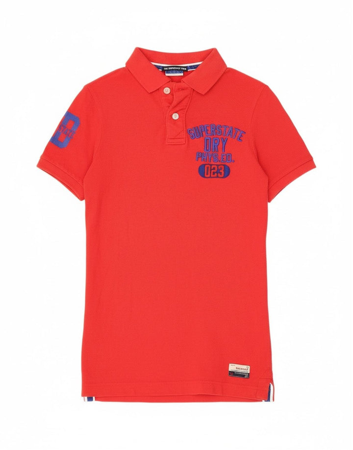 Superdry grafisk poloshirt til mænd, lille rød bomuld