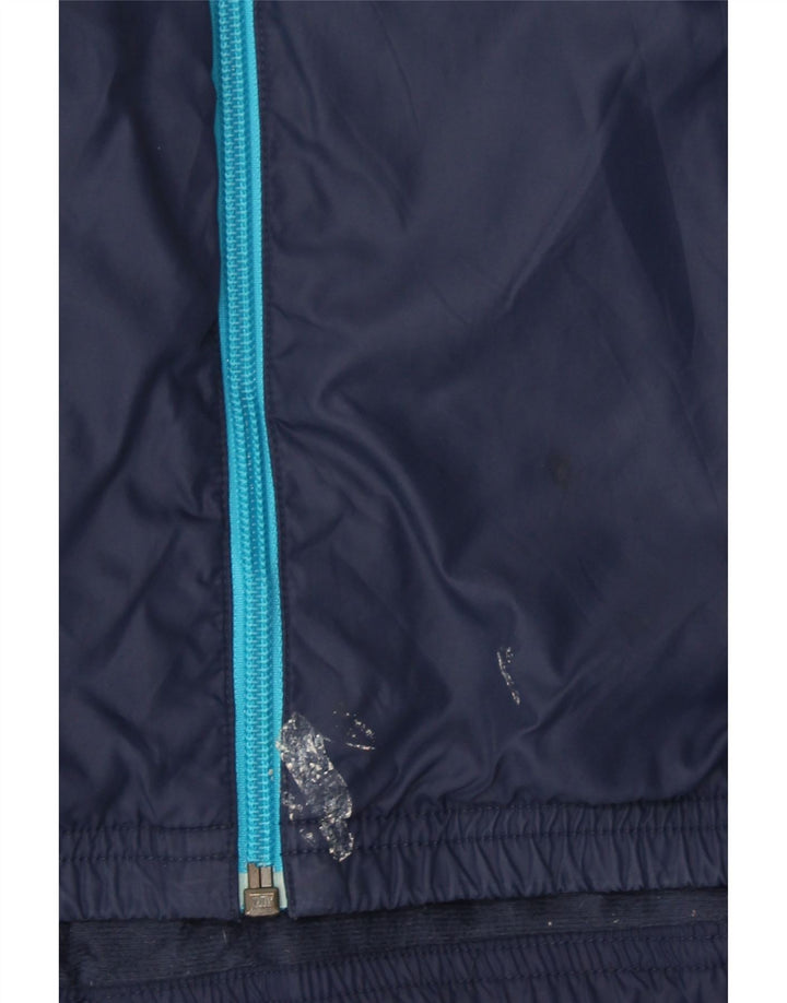 NIKE Boys Rain Jacket 12-13 Years Large Navy Blue Colourblock Nylon Vintage Nike and Second-Hand Nike from Messina Hembry 