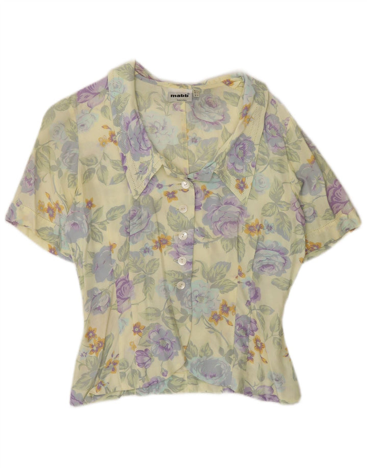 mabb Kortærmet skjortebluse til kvinder UK 12 Medium Multicolored Floral