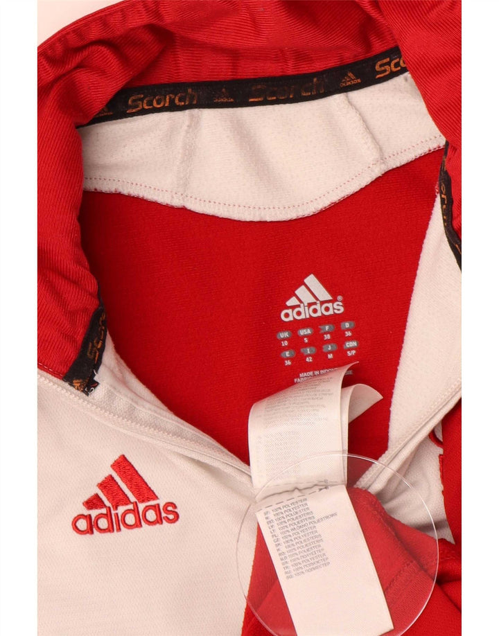 Adidas træningsdragt topjakke til kvinder UK 10 Lille rød Colourblock Polyester