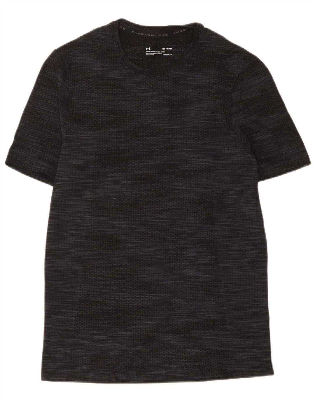 Under Armour Herre Heat Gear T-Shirt Top Medium Sort Flecked
