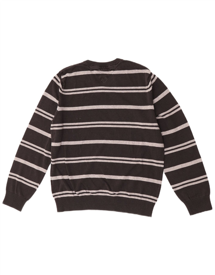 Tommy Hilfiger Herre V-hals sweater Medium Sort Stribet Bomuld