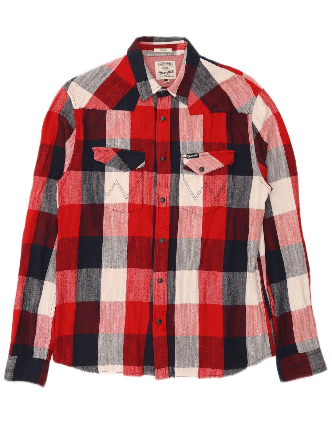 Wrangler Herre Regular Fit Flanellskjorte Lille rød ternet bomuld