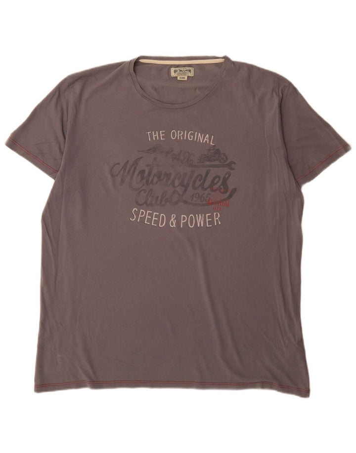 Marlboro Classics Herre Grafisk T-Shirt Top 2XL Grå Bomuld