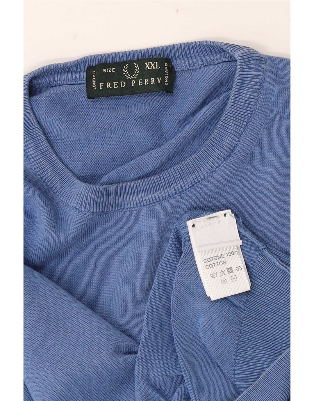 Fred Perry Herre rund hals sweater 2XL blå bomuld