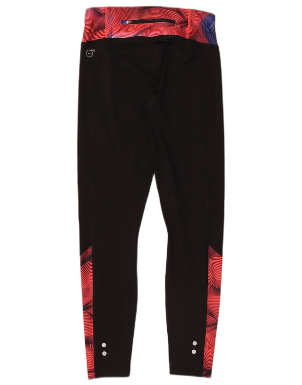 Puma Dame Leggings med abstrakt mønster UK 10 Small Black Colourblock