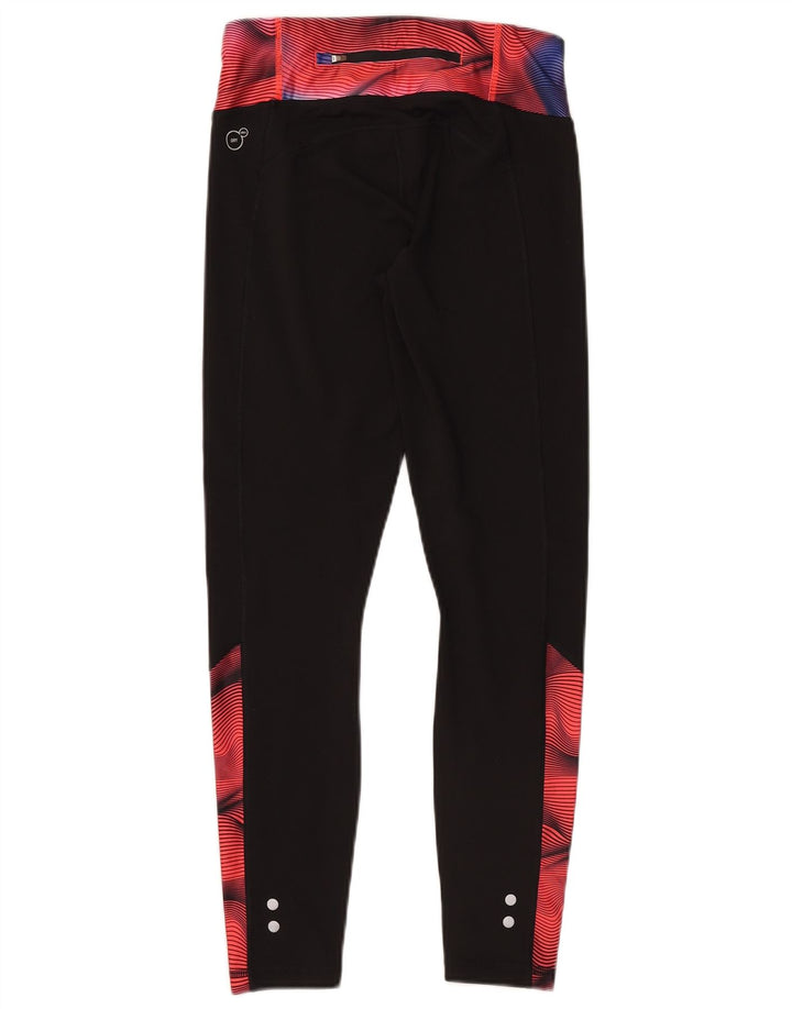 Puma Dame Leggings med abstrakt mønster UK 10 Small Black Colourblock