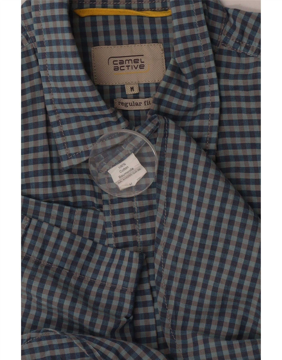 Camel Active kortærmet skjorte til mænd med normal pasform Medium marineblå Gingham