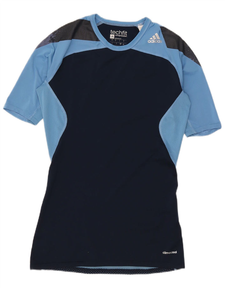 Adidas Herre Climacool Grafisk T-Shirt Top Stor Marineblå Colourblock