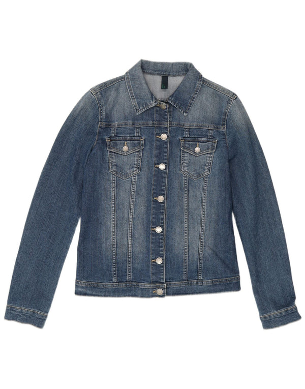 Benetton Girls Denimjakke 11-12 År 2XL Blå Bomuld