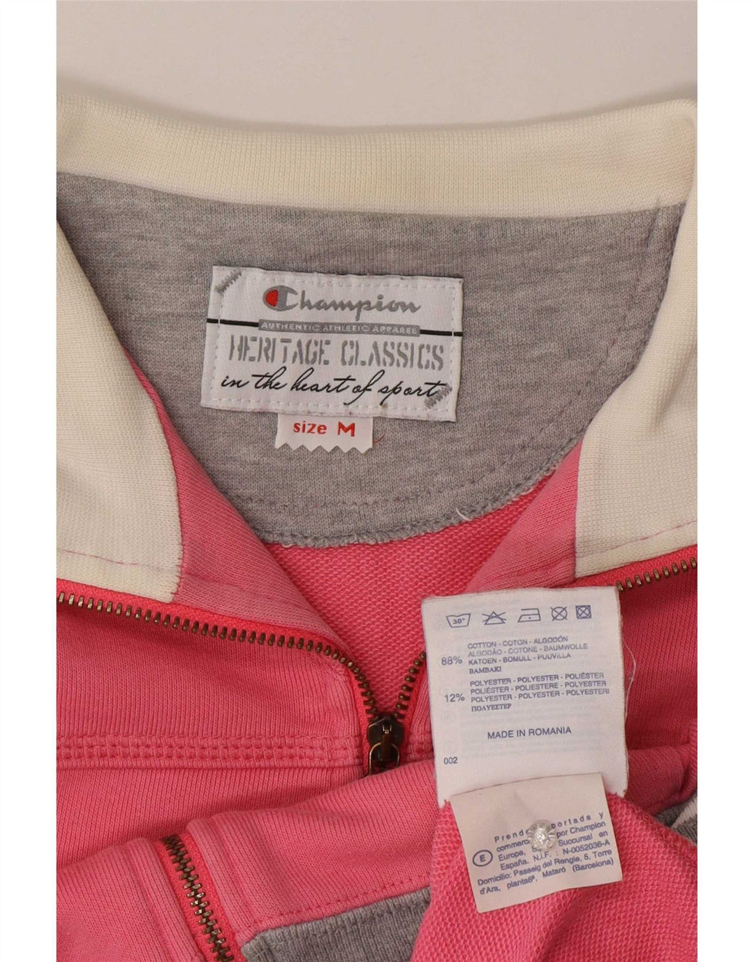 Champion Womens Heritage Classics Træningsdragt Topjakke UK 14 Medium Pink