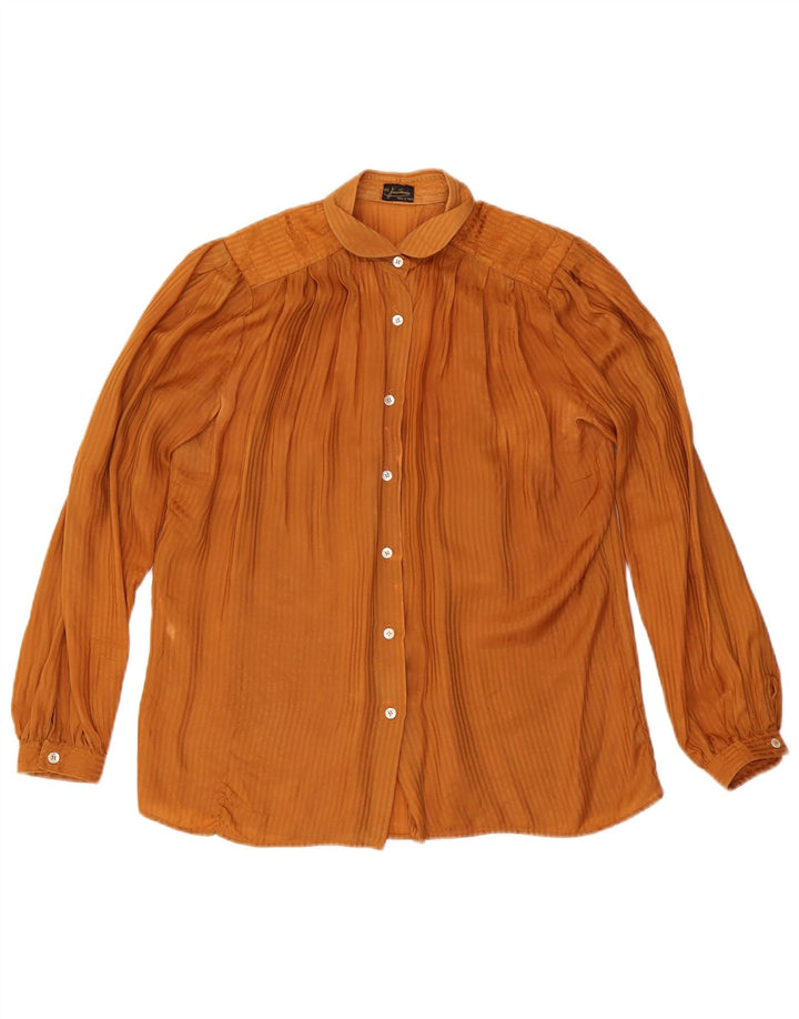 Vintage dameskjorte bluse IT 46 Stor orange stribet