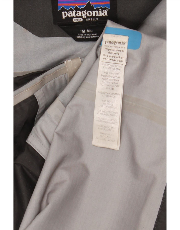 Patagonia Regnjakke med hætte til mænd UK 38 Medium Blue Nylon