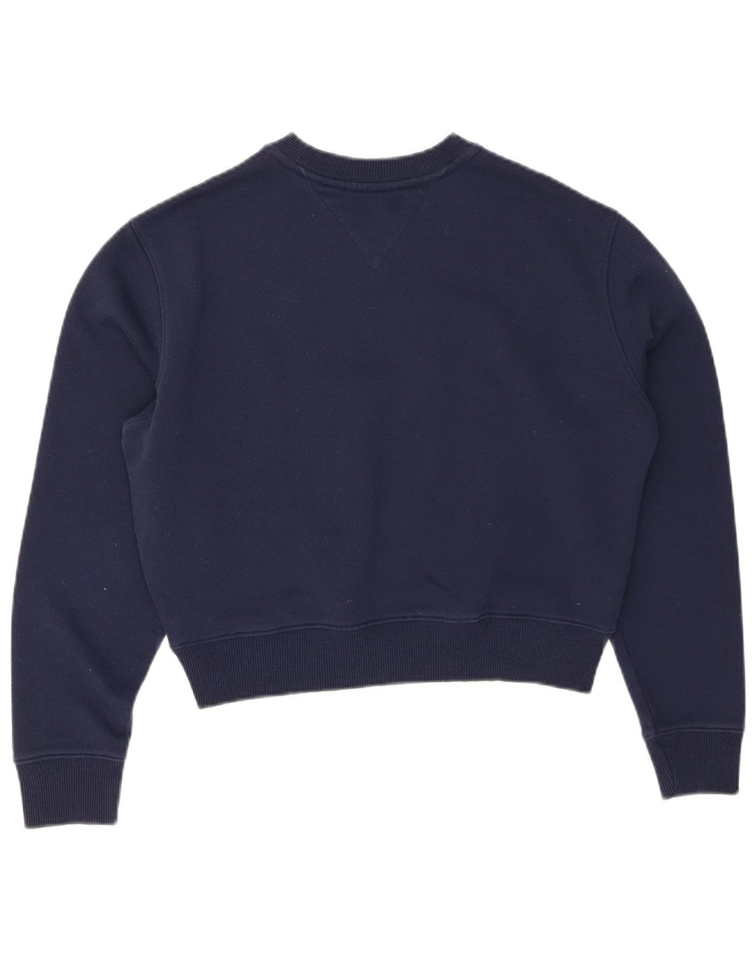 TOMMY HILFIGER Dame Crop Sweatshirt Jumper UK 10 Small Navy Blue