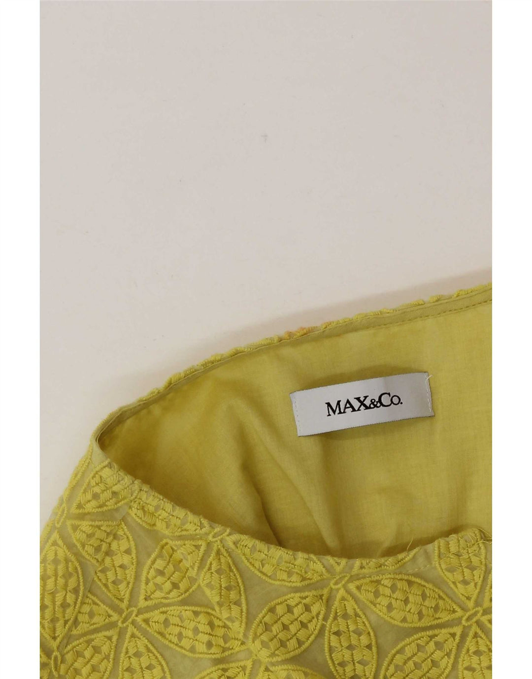 Max & Co. Dame ærmeløs bluse Top UK 10 Small Yellow Floral