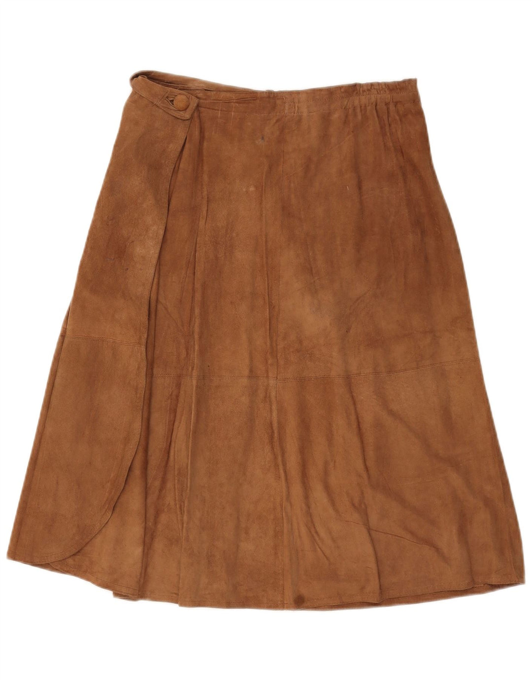 Vintage omslagsnederdel til kvinder i ruskind W30 medium brun