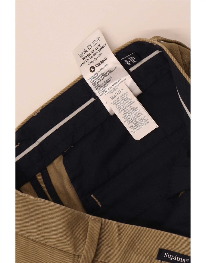 Marks & Spencer Herre Blue Harbor Straight Suit Bukser W32 L31 Beige