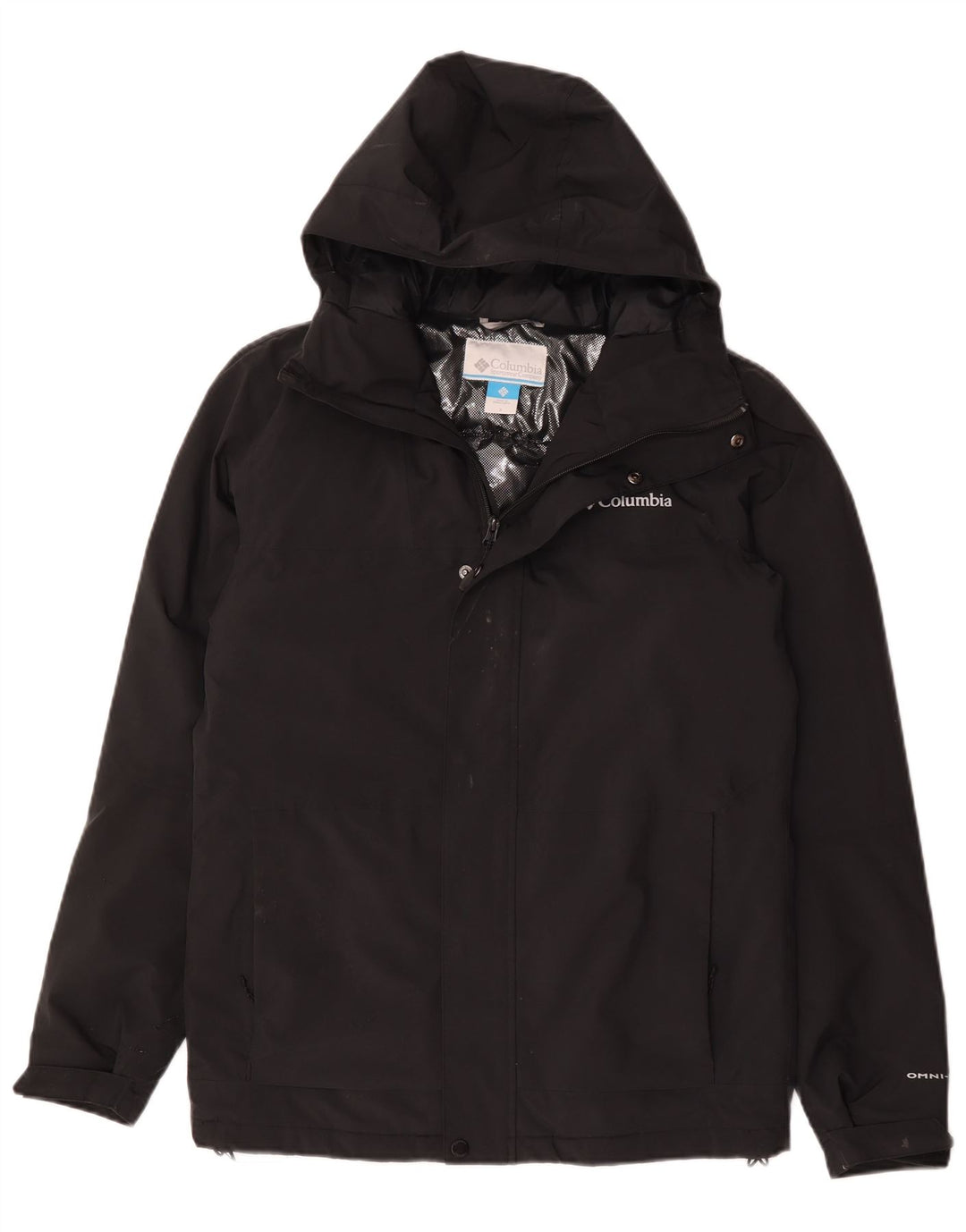 Columbia Herre Hooded Windbreaker Jacket UK 36 Small Black Polyester