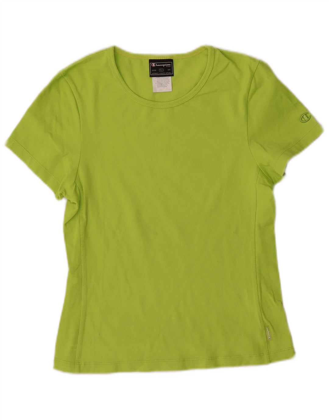 Champion Dame T-Shirt Top UK 14 Stor Grøn Polyester