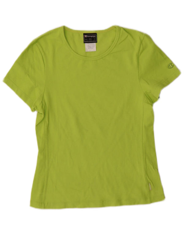 Champion Dame T-Shirt Top UK 14 Stor Grøn Polyester