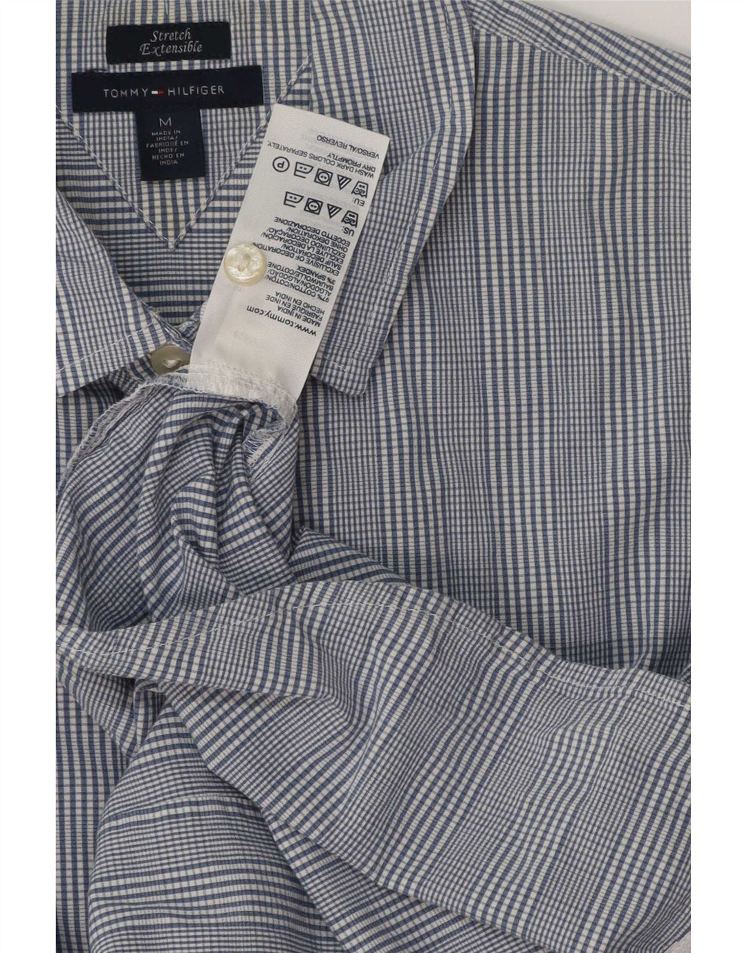 Tommy Hilfiger Dameskjorte UK 14 Medium Blue Ternet Bomuld