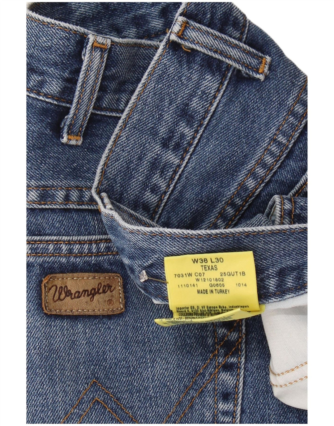Wrangler Herre Texas Straight Jeans W38 L30 Blå Bomuld
