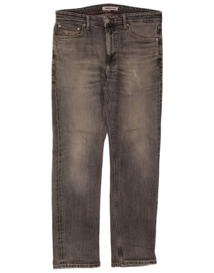 Tommy Hilfiger Herre Slim Jeans W32 L30 Grå Bomuld