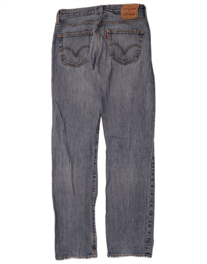 Levi's Mens 501 Distressed Straight Jeans W32 L34 Blå