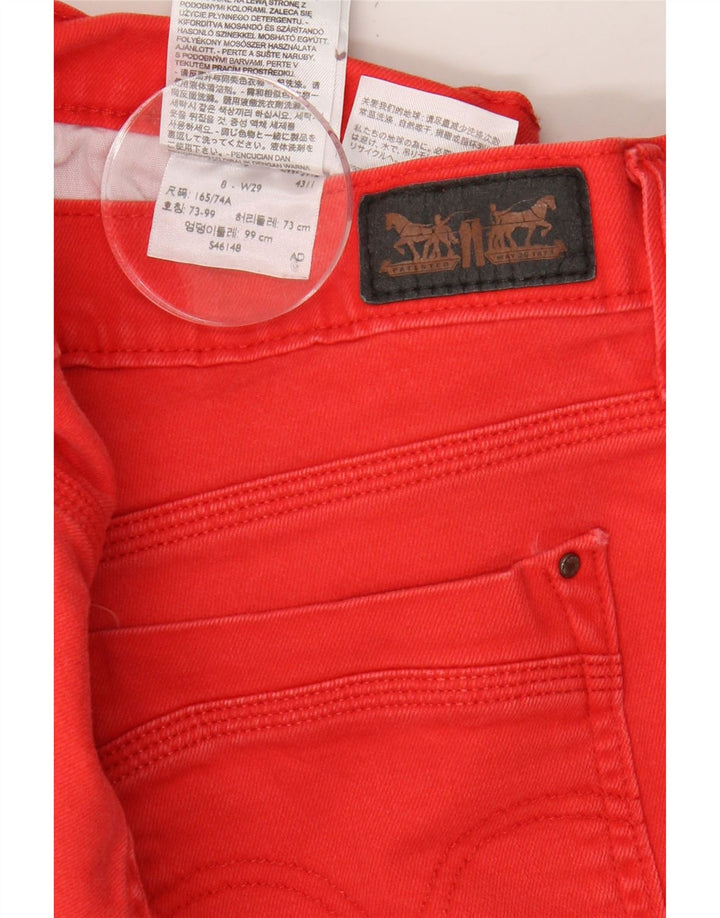 LEVI'S Womens Capri Jeans US 8 Medium W29 L18 Red Cotton Vintage Levi's and Second-Hand Levi's from Messina Hembry 