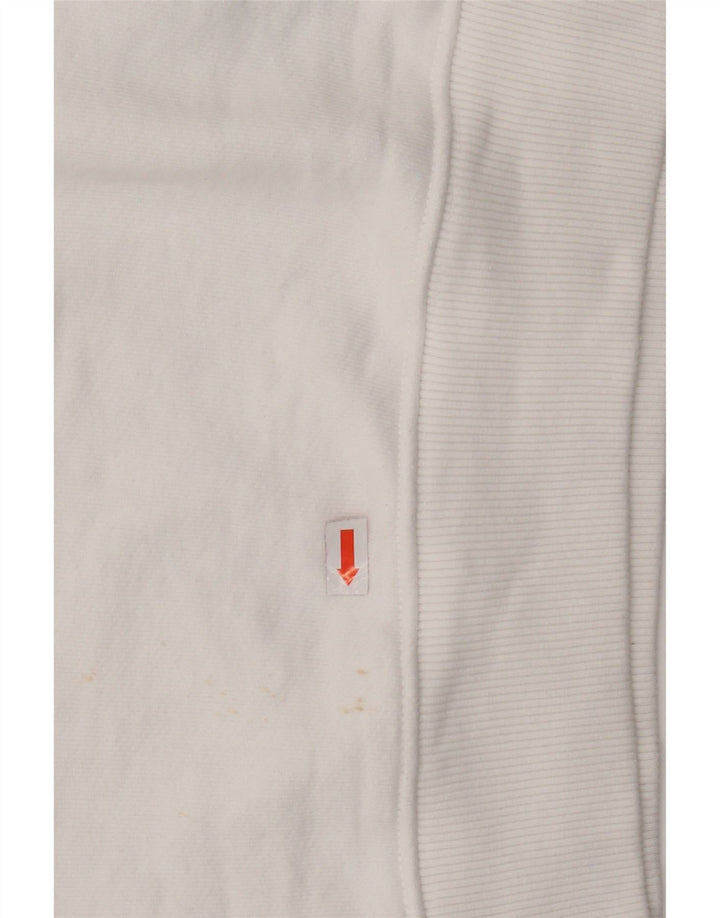 TOMMY HILFIGER Dame Crop Oversized Sweatshirt Jumper UK 6 XS Hvid