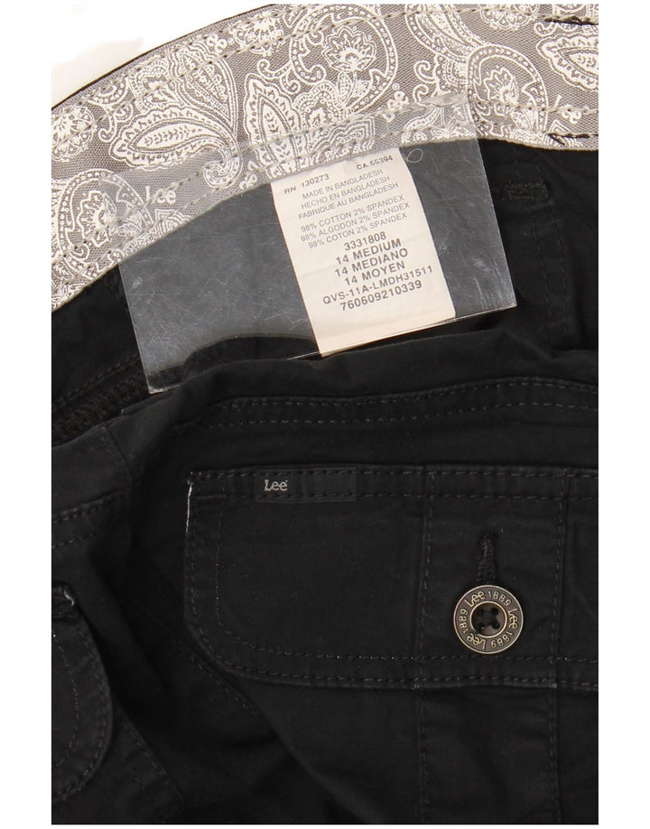 LEE Bermuda Cargo Shorts til kvinder US 14 XL W36 sort bomuld