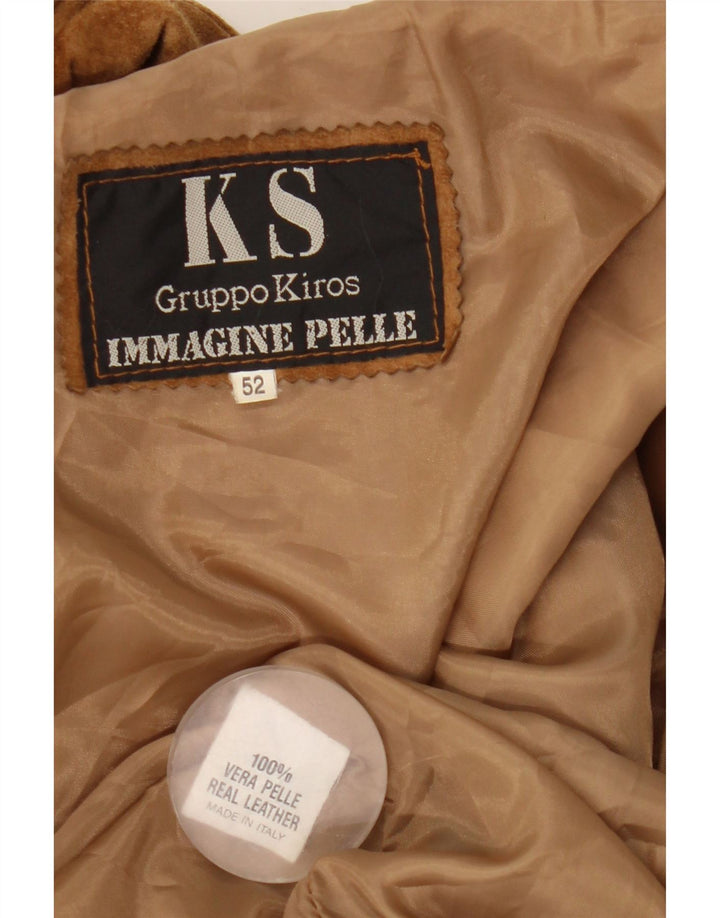 Vintage herre ruskindsjakke IT 52 XL brunt læder