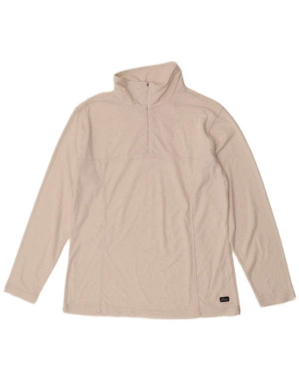 Asics Dame Fleece Jumper med lynlås DK 14 Medium White Polyester