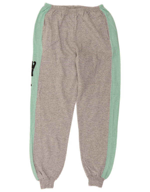 Vintage Mens Graphic Tracksuit Trousers Joggers UK 14 Large Grey