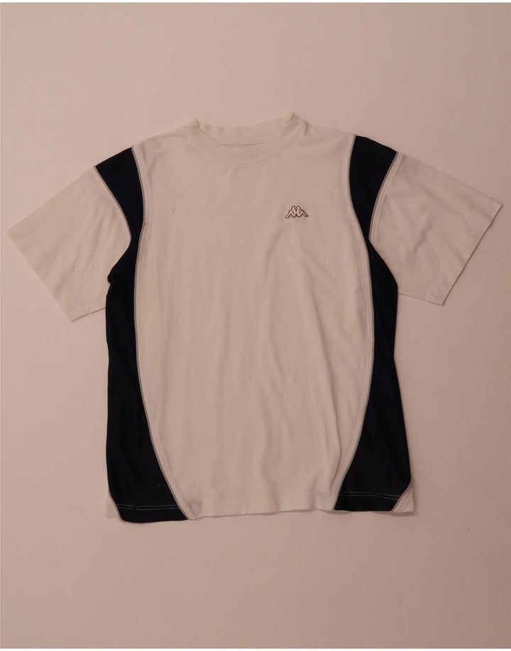 KAPPA Herre T-shirt Top Small White Colourblock Cotton Sports
