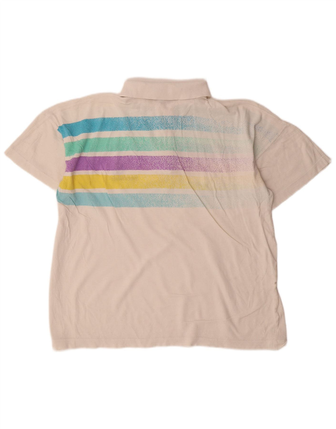 Sergio Tacchini herre poloshirt Medium hvid stribet bomuld