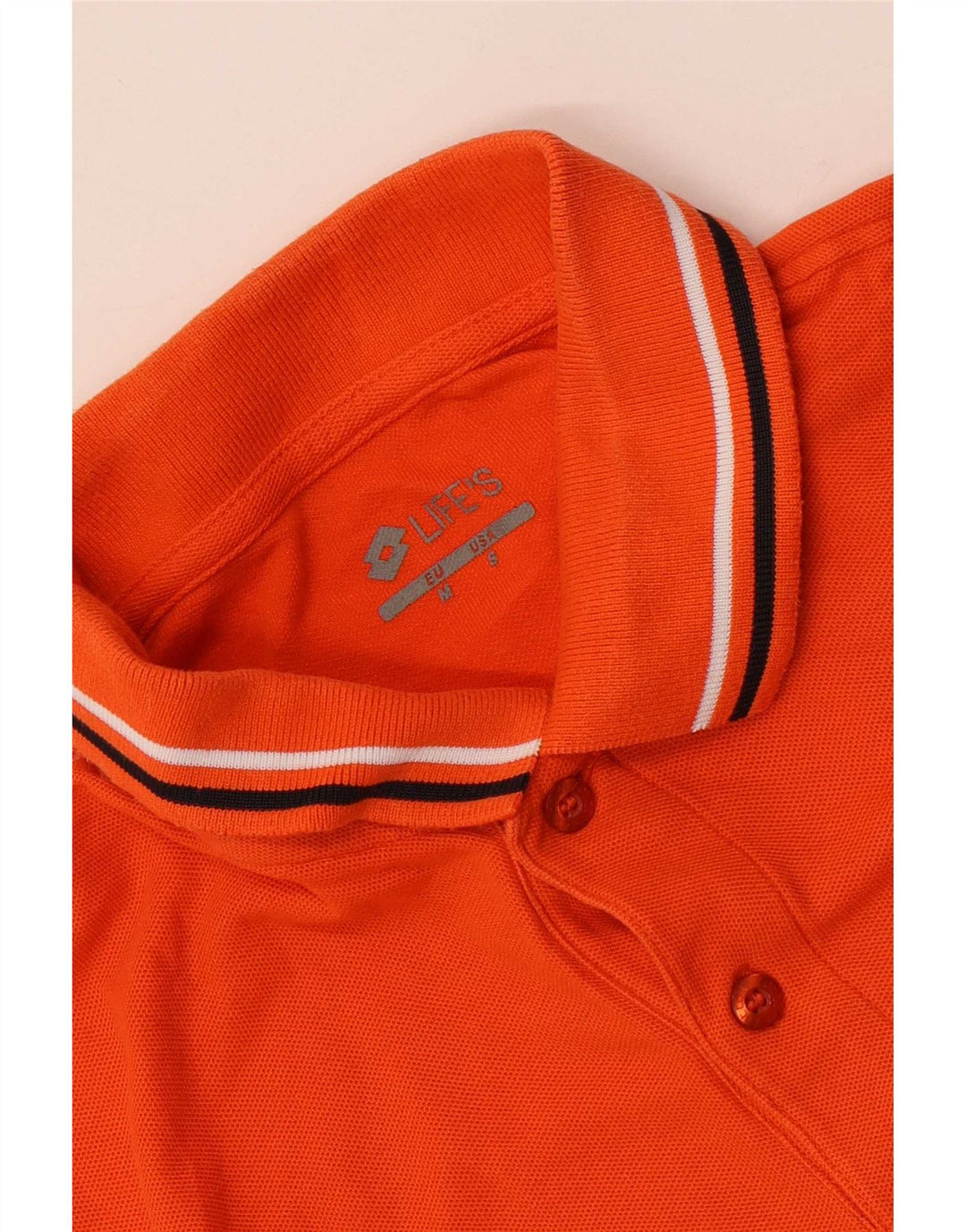 Lotto Herre Polo Shirt Medium Orange Stribet