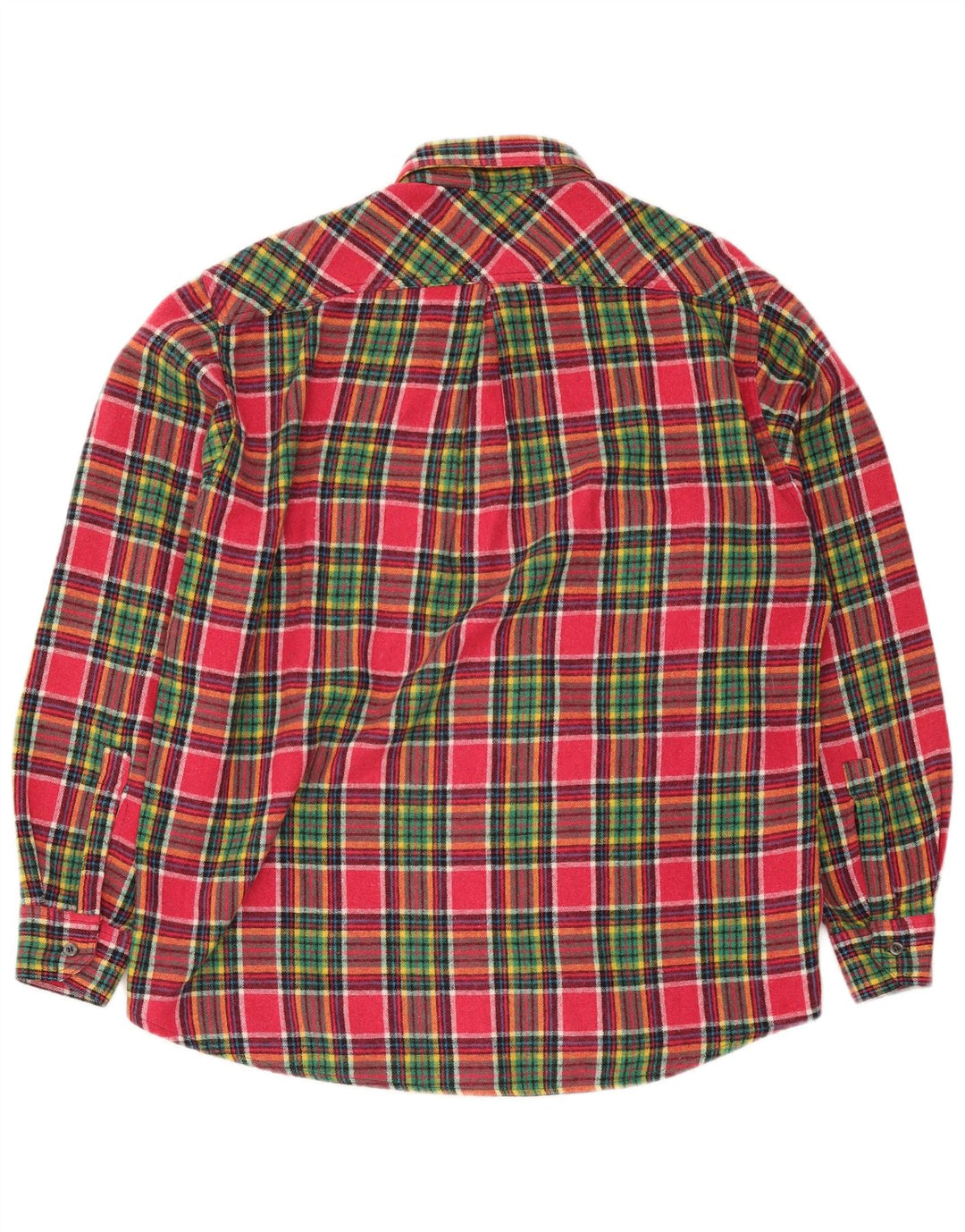 Azzurra herre flannel skjorte stor pink plaid polyester