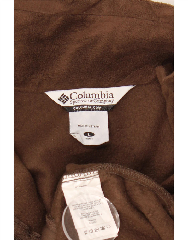 Columbia Herre fleecejakke UK 40 Stor brun polyester