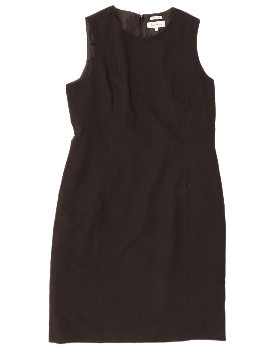 CALVIN KLEIN Womens Stretch Sleeveless Sheath Dress US 12 Large Black